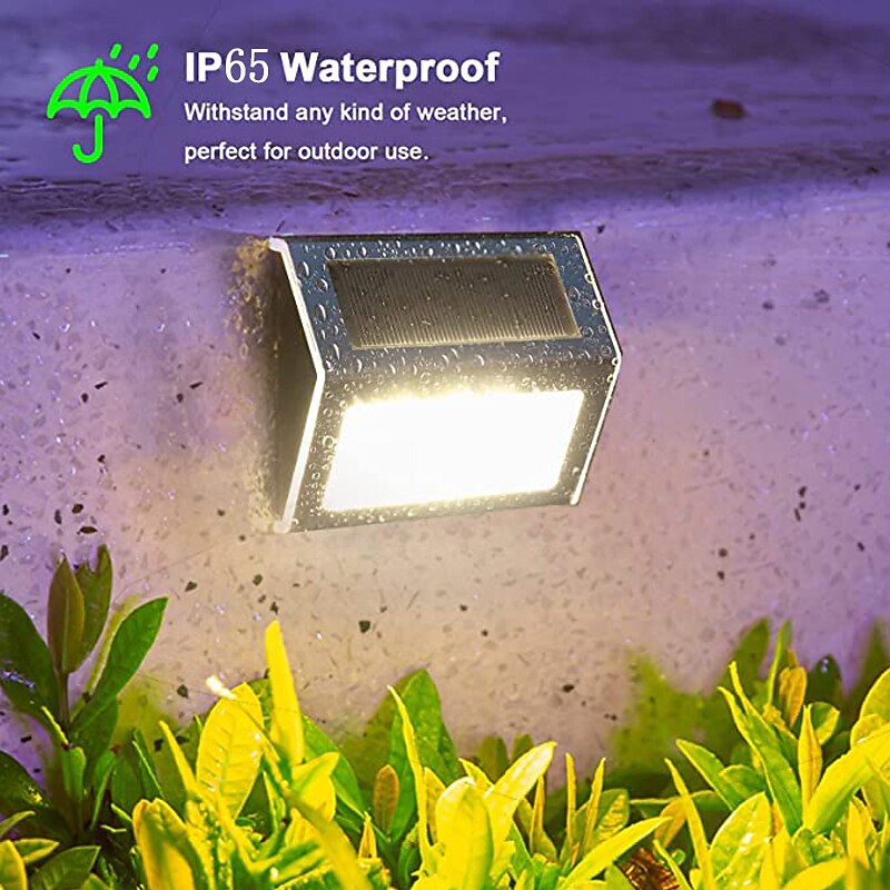 6/12pcs Outdoor Wall Lights Solar Step Fence Lights Stair Waterproof Garden Patio Outdoor Wall Lights Solar Waterproof Lighting Decoration Lamp4