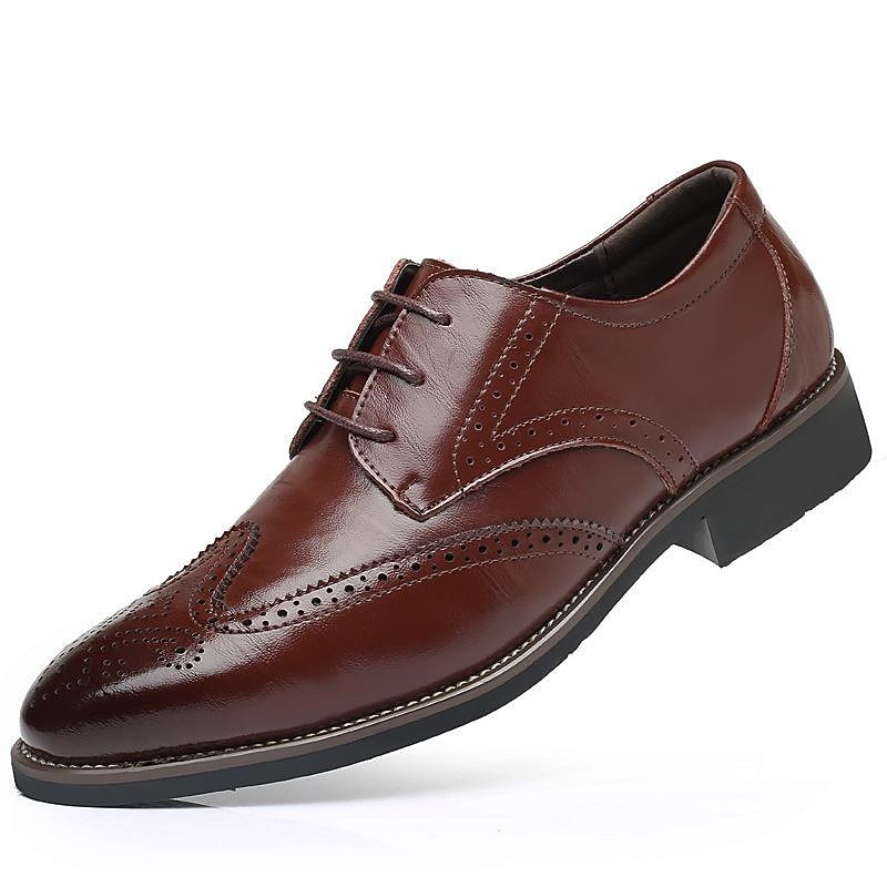 Men's Classic Blue Faux Leather Oxford Shoes with Brogue Detailing and Lace-up Closure – Formal & Casual Wear 9