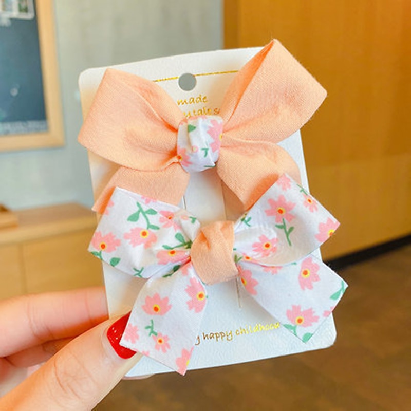 2 Pieces Kids / Toddler Girls' Active / Sweet Daily Floral Bow Polyester Hair Accessories Yellow / Pink / Blue Kid onesize2