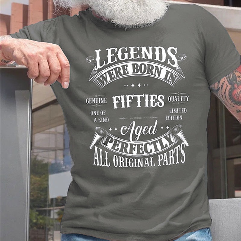 Mens Fifties Birthday Graphic T-Shirt | Legends Aged Perfectly All Original Parts Funny Tee4