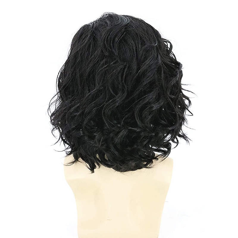 Vampire Wig Topcosplay Mens Hair Wigs Black Short Curly Fluffy Cosplay Party Wigs  Synthetic Hair Wigs Black Wavy Wigs Halloween Wigs2
