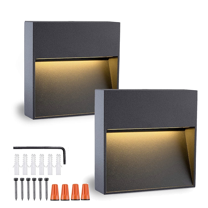 5W Outdoor Wall Light LED Waterproof IP65 Wall Lamp AC/D12V Safety Voltage Deck Lamp Bar Lamp Ladder Lamp Landscape Lamp Die Cast Aluminum 3000K Warm White Optional AC85-265V  2PCS 6PCS3