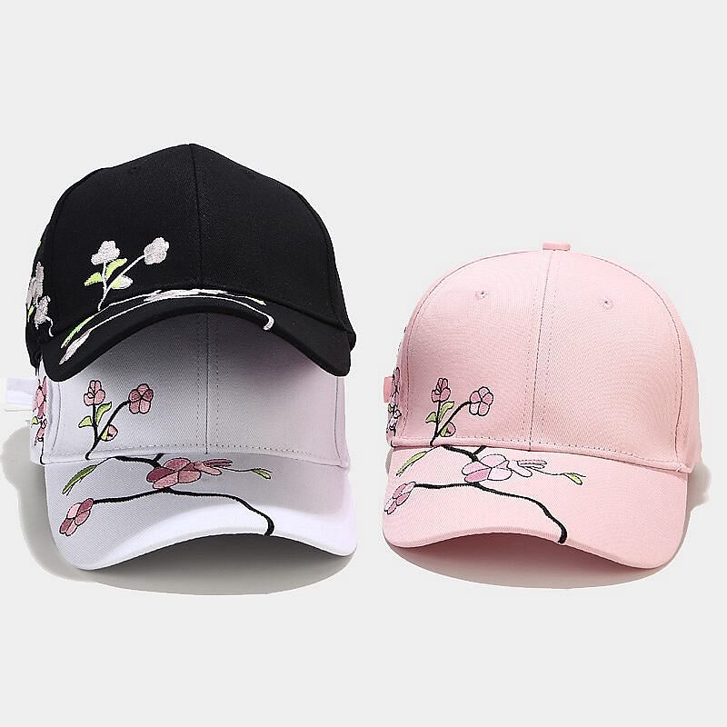 1pcs New High Quality Unisex Cotton Outdoor Baseball Cap Plum Embroidery Snapback Fashion Sports Hats For Men & Women Cap2