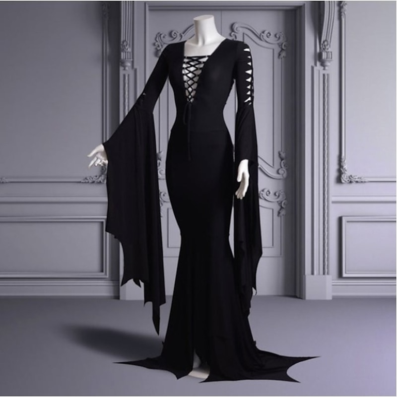 Punk & Gothic Medieval Street Style Maxi Dress Masquerade Outlander Plus Size Fancy Dress Women's Fantasy Steampunk Halloween Carnival Masquerade Party / Evening Adults Dress2