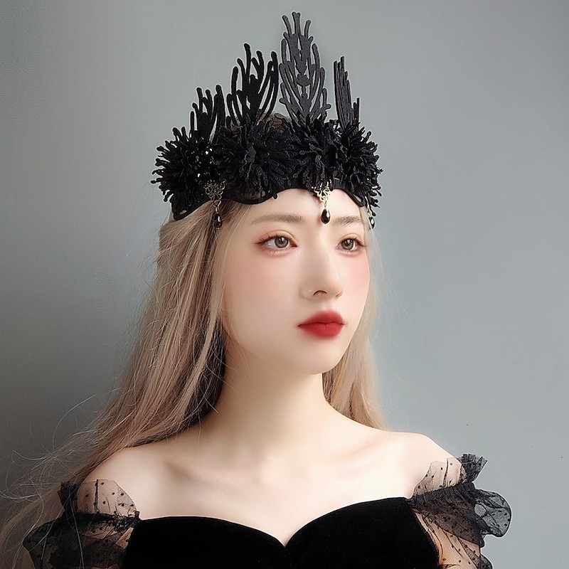 Halloween King Crown Gothic Bride Tiara Female Mitzvah Birthday Gift Princess Wedding Crown