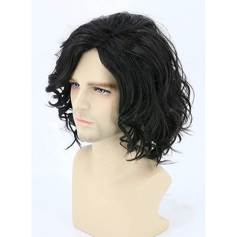 Vampire Wig Topcosplay Mens Hair Wigs Black Short Curly Fluffy Cosplay Party Wigs  Synthetic Hair Wigs Black Wavy Wigs Halloween Wigs3