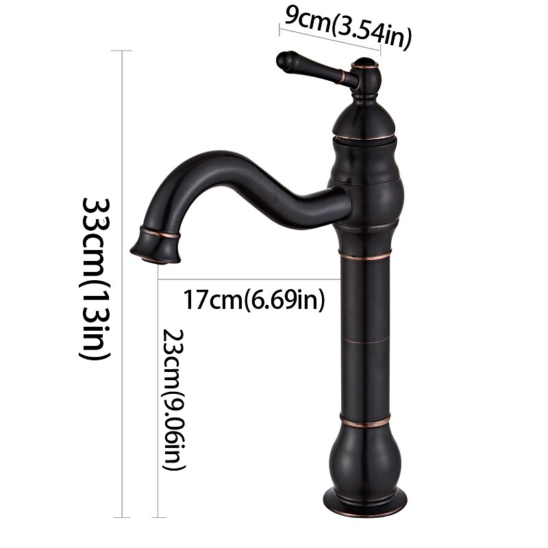 Bathroom Sink Mixer Faucet Deck Mounted, 360 Swivel Washroom Basin Taps Single Handle Rose One Hole Electroplated Faucet with Hot and Cold Water Gold/Black/Brushed Gold/Brass/Rustic Nickel4