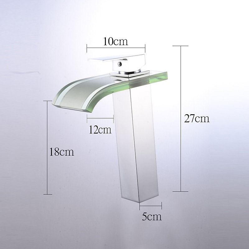 Chrome Waterfall Tap - Wash Basin Tap with Glass - Single-Handle Mixer Tap for Bathroom Sinks4