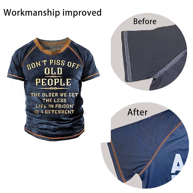 Men's Letter T Shirt Graphic Tee Funny T Shirts Slogan T Shirts Short Sleeve T shirt 3D Print Crew Neck Shirt Vintage Fashion Designer Street Casual Daily Black Red Blue Summer Clothing Apparel S M L4