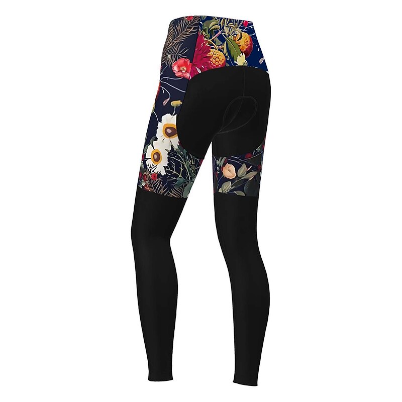Women's Graphic Patterned Floral Botanical Ugly Christmas Cycling Tights Bike Pants Tights Mountain Bike MTB Road Bike Cycling Sports Thermal Warm 3D Pad Quick Dry Reflective Strips Black Red 19