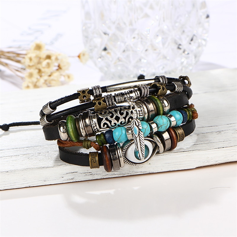 Women's Bracelets Artistic Party Color Block Bracelets & Bangles / Black / Silver / Blue / Fall / Winter3