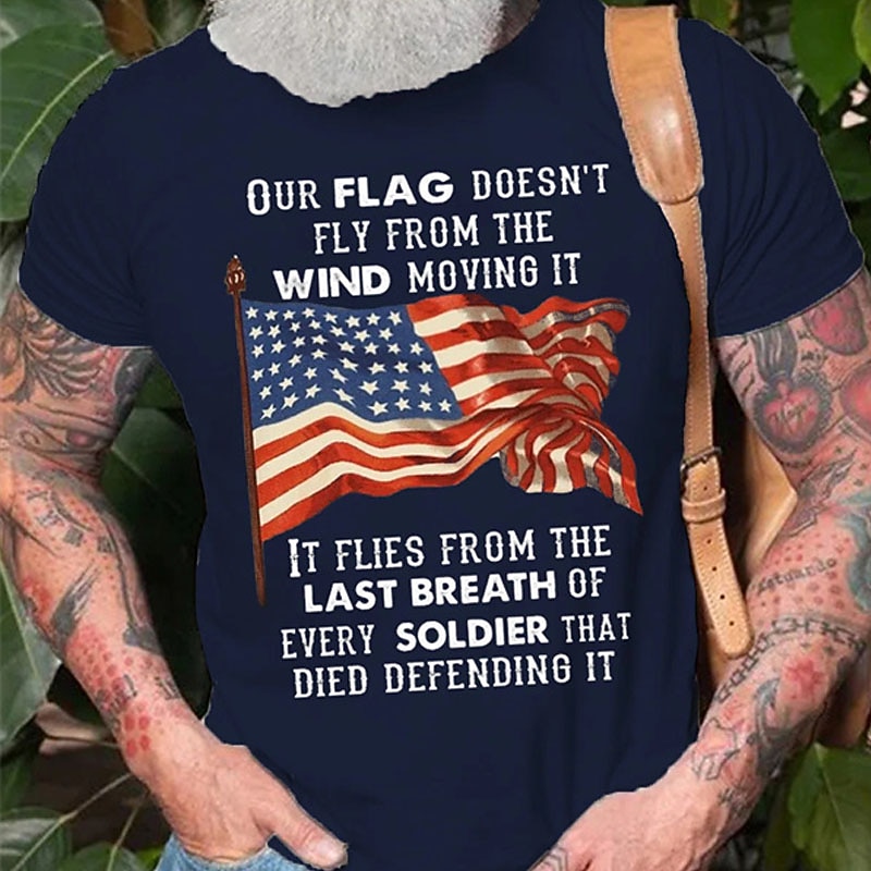 Veterans Day Men's Patriot Patriotic Veteran Graphic Letter T shirt Casual Style Cotton Short Sleeve Graphic Shirt Black Blue Gray Comfortable Tee Street Casual Fashion Designer2