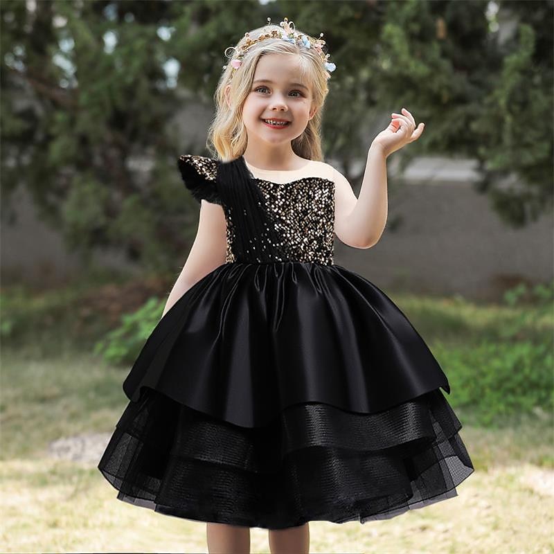 Toddler Little Girls' Dress Solid Colored Skater Dress Party Daily Sequins Wine Knee-length Sleeveless Cute Princess Dresses Spring Summer Slim 2-6 Years
