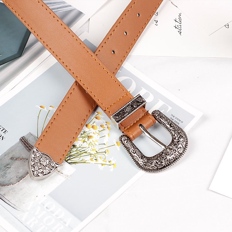 Men's Women's PU Buckle Belt PU Leather Metal Bucke Eyelet Formal Casual Party Daily Black Gray Dark Blue Brown2