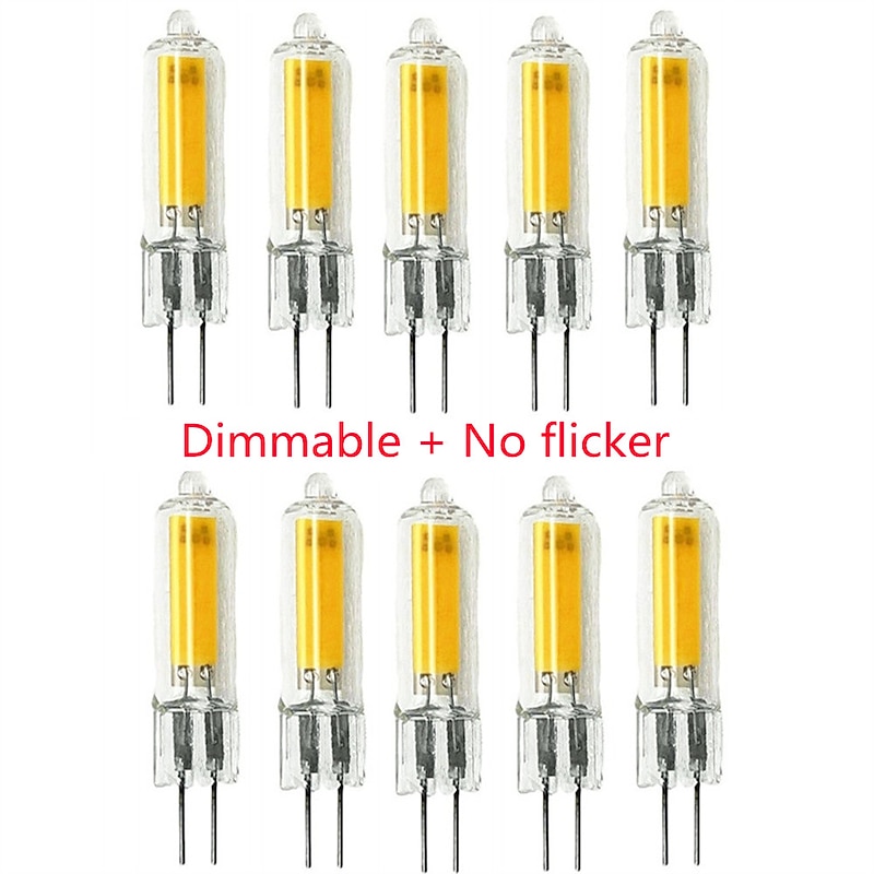 10pcs Dimmable No Flicker Glass LED G4 COB Bulb 3W AC/DC12V Led lamp Crystal Light Bulb Lampada Lampara Bombilla Ampoule