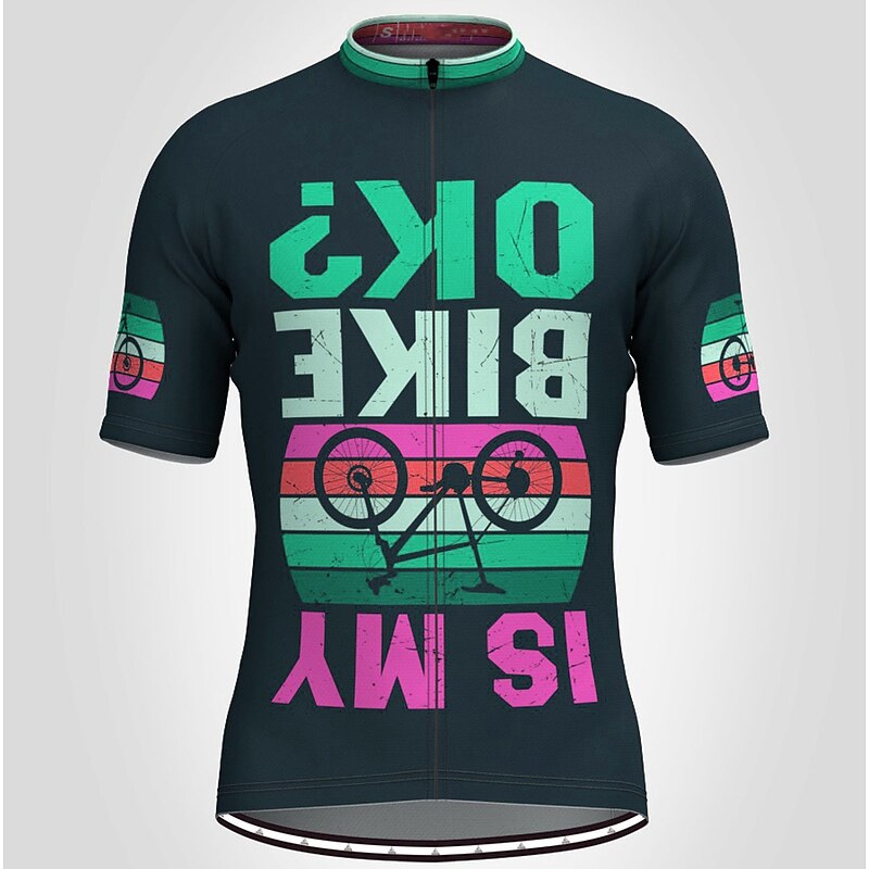 Men's Cycling Jersey Graphic Letter & Number Short Sleeve Bike Top with 3 Rear Pockets Mountain Bike MTB Road Bike Cycling Quick Dry Reflective Strips Back Pocket Moisture Wicking Sports Yellow Red3