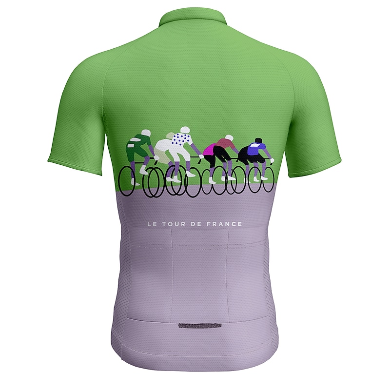 Men's Cycling Jersey Graphic Funny Short Sleeve Bike Jersey Top with 3 Rear Pockets Mountain Bike MTB Road Bike Cycling Quick Dry Reflective Strips Back Pocket Moisture Wicking Sports Pink Blue Green4