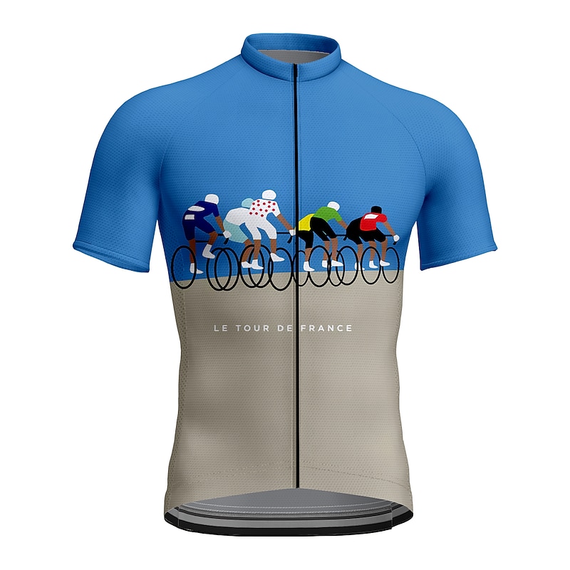 Men's Cycling Jersey Graphic Funny Short Sleeve Bike Jersey Top with 3 Rear Pockets Mountain Bike MTB Road Bike Cycling Quick Dry Reflective Strips Back Pocket Moisture Wicking Sports Pink Blue Green