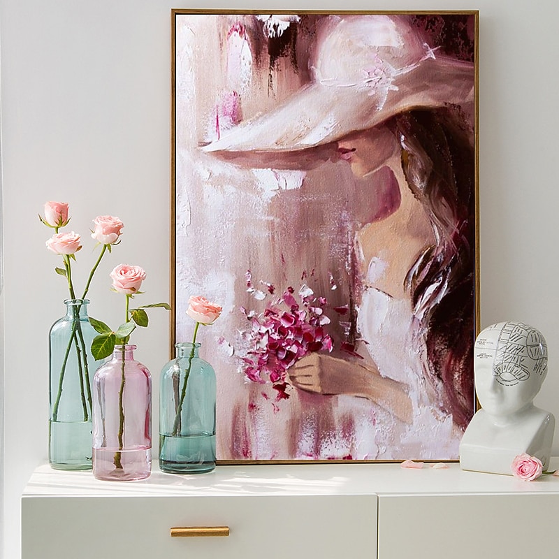 Oil Painting Handmade Hand Painted Wall Art Abstract People by Knife Canvas Painting Home Decoration Decor Stretched Frame Ready to Hang3