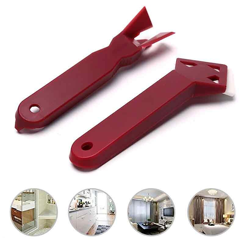 2Pcs/Set Silicone Window Door Glass Cement Scraper Tool Remover Silicone Spreader Spatula Tool Spatula Glue Shovel Squeegees2