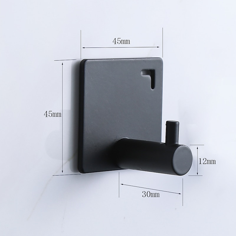 5PCS Wall Hooks for Coats,Stainless Steel Robe Hooks,Wall Mounted Coat Hooks For Bathroom,Bedroom,Kitchen(Black)2