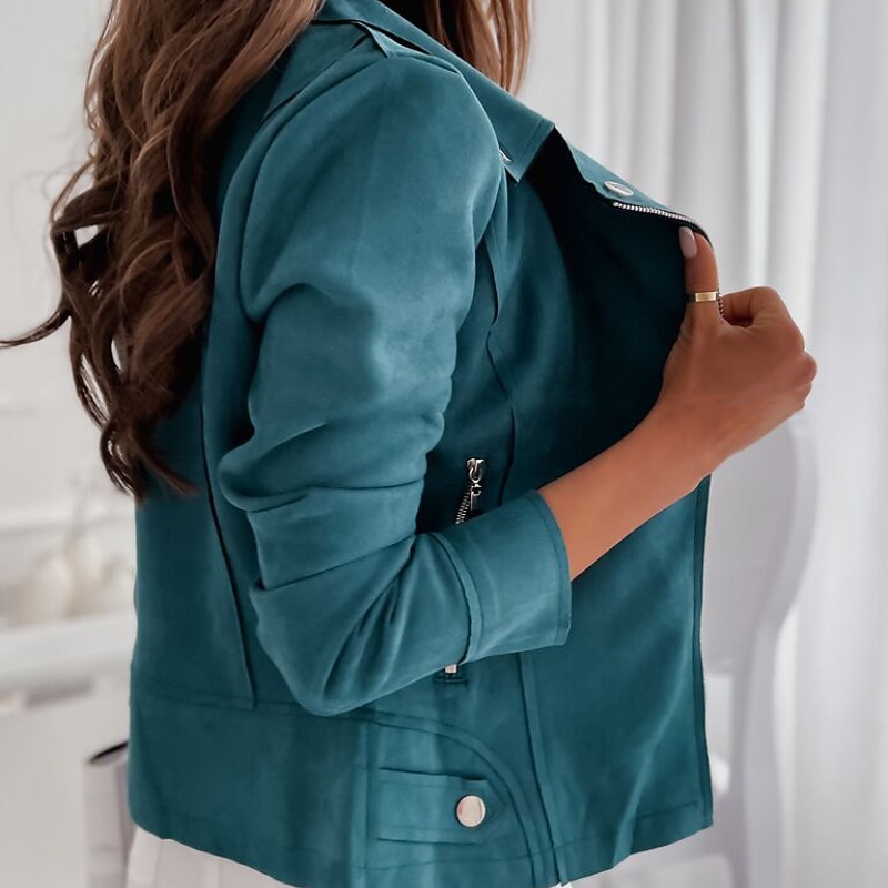 Women's Casual Jacket Outdoor Street Daily Regular Fit Coat Breathable Streetwear Casual Jacket Long Sleeve Solid Color Pocket Zip Front Spring Summer Green Black Gray2