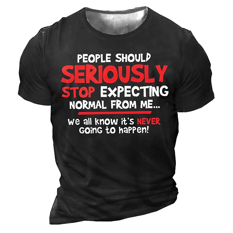 Men's Sarcasm Unisex Letter Graphic Prints T shirt Slogan T Shirts Distressed T Shirt Short Sleeve T shirt 3D Print Crew Neck Shirt Vintage Sports Designer Outdoor Street Daily Black Army Green Navy