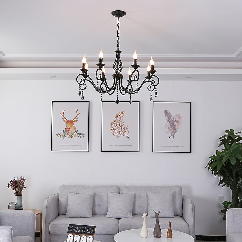 51/78 cm Candle Style Chandelier LED Metal Vintage Style Classic Basic Painted Finishes Traditional Country 220-240V