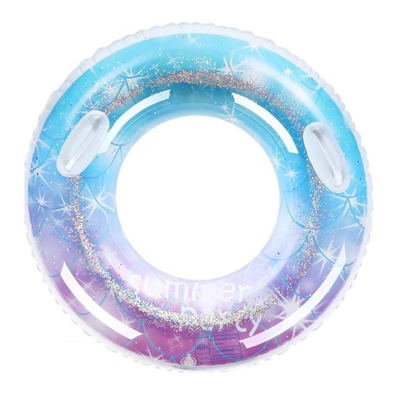 Pool Floats Adults Float Glitter Starry Sky Pattern Swimming Ring with Handle Strong Buoyancy Inflatable Pool Tube Water Fun Toy for Swim3