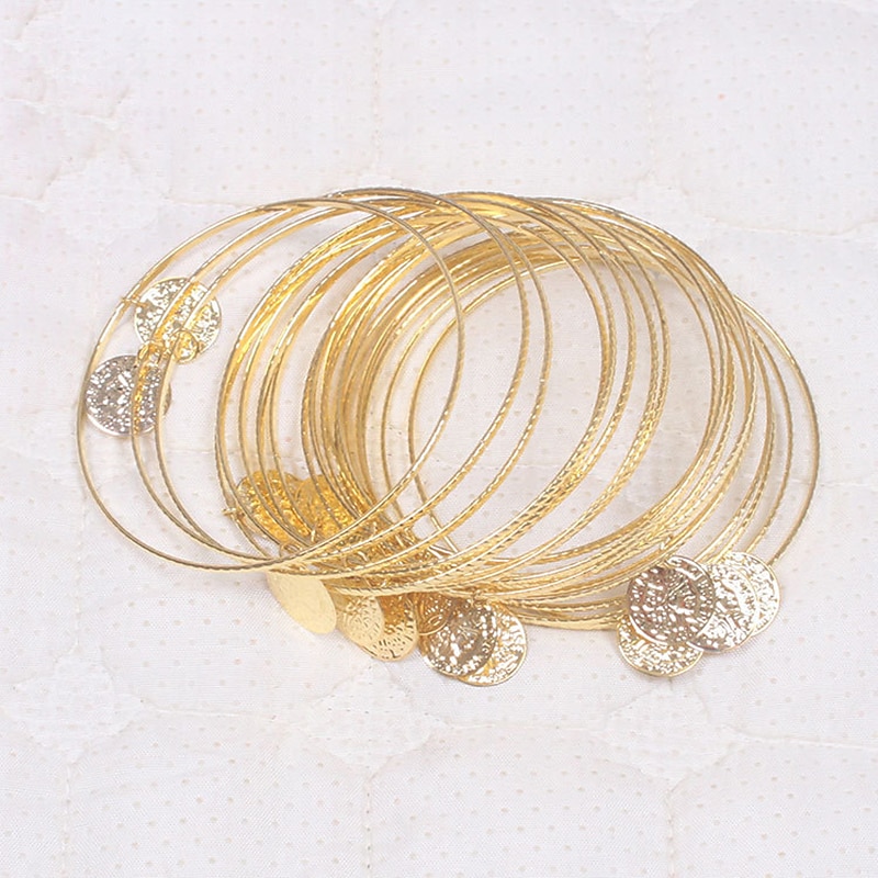 Belly Dance Dance Accessories Bracelets Copper Coin Pure Color Splicing Women's Training Performance Metal3