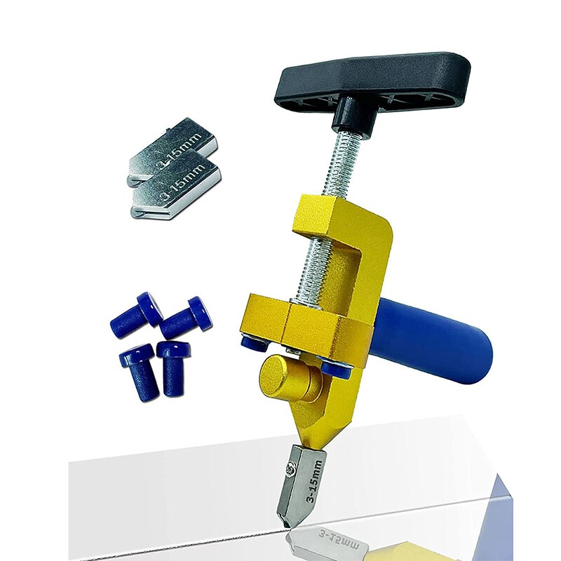 Diamond Glass Cutter for Glass Tile Cutting 2 In 1 Glass Cutter Set Manual Construction Tool Tile Cutter 8Pcs Whole Set DropShip
