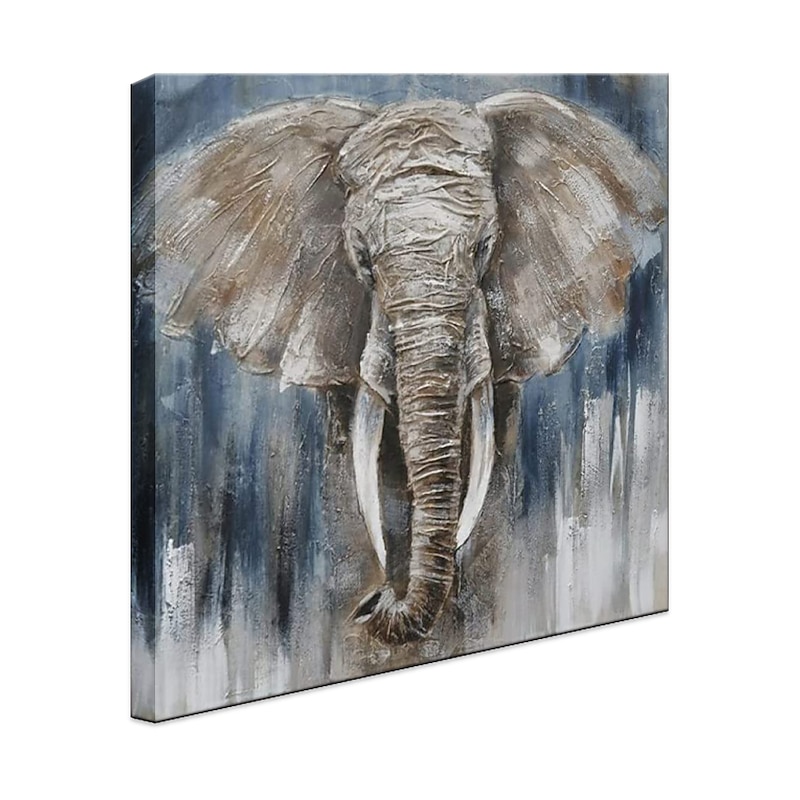 Handmade Oil Painting Canvas Wall Art Decoration Modern Animal Texture Elephant for Home Decor Rolled Frameless Unstretched Painting4