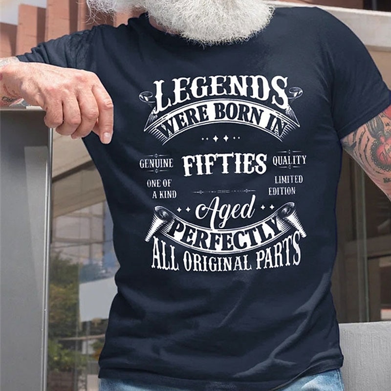 Mens Fifties Birthday Graphic T-Shirt | Legends Aged Perfectly All Original Parts Funny Tee3