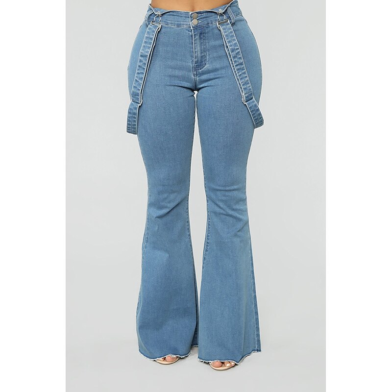 Hippie 1980s Masquerade Bell Bottoms Denim Pants Goth Girl Fancy Dress Women's Masquerade Party / Evening Pride Parade Pride Month Adults' Pants2
