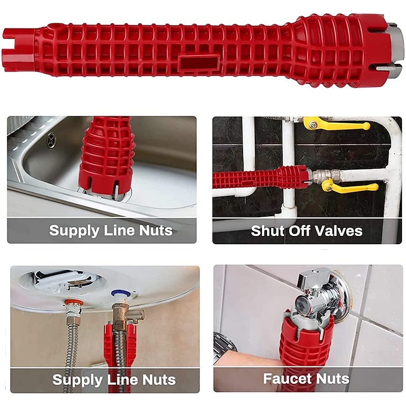 Three Head Sink wrench multifunctional bathroom plumbing installation tool household water pipe faucet maintenance and disassembly tool2
