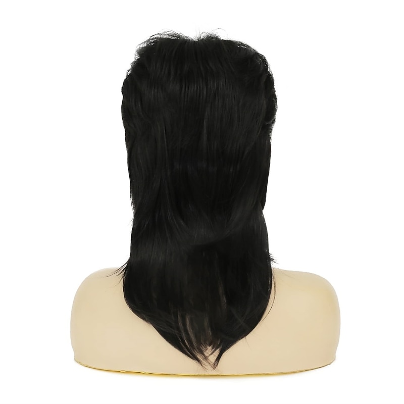 Short Black Wig Shaggy Layered Wig 80s Mullet Wig for Women Black Curly Wig Heat Resistant Cosplay Daily Hair Wigs Halloween Wigs2