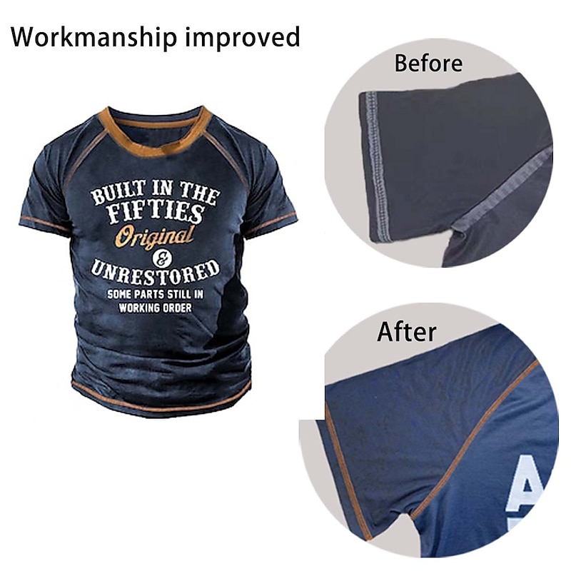 Men's Funny Graphic T-Shirt: Built In The Fifties Original & Unrestored Aging Humor Short Sleeve Tee4