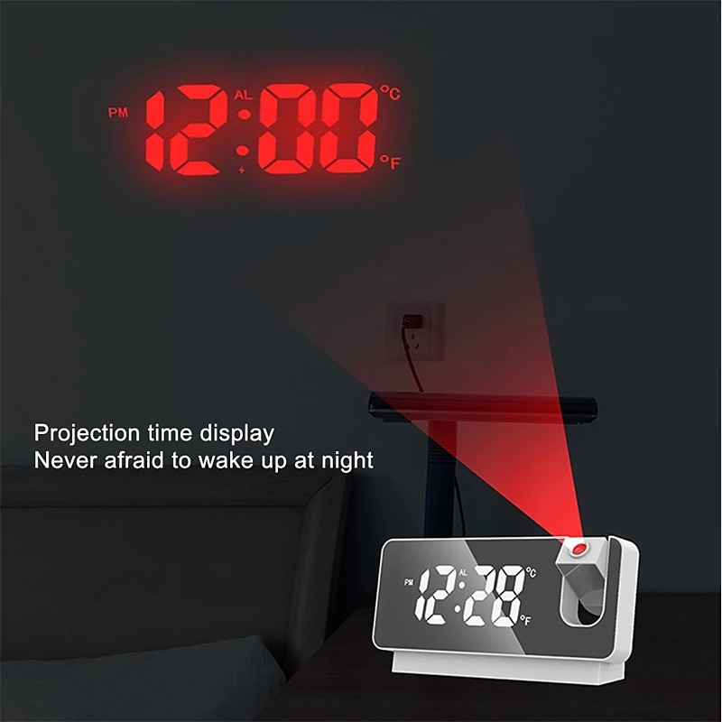 Smart Alarm Clock S282A for Led Digitale Projectie Wekker Tafel Elektronische Wekker Met Projectie  Tijd Projector Slaapkamer Nachtkastmodus4