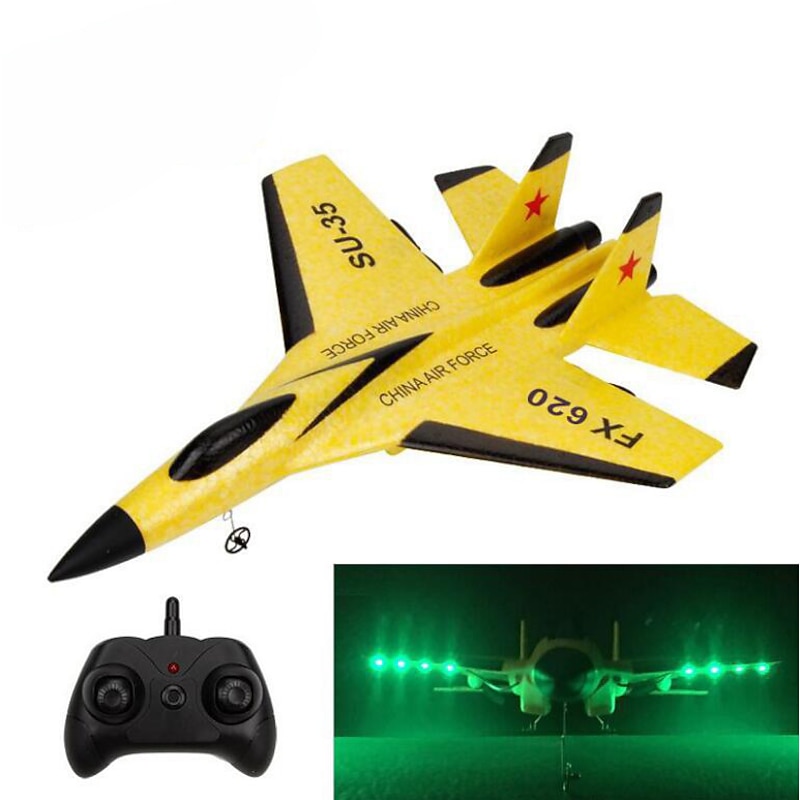 RC Foam Aircraft SU-35 Plane 2.4G Radio Control Glider Radio Remote Control SU-35 Tail Pusher Quadcopter Glider Aircraft Model Fighter Plane Glider Airplane Foam Boys Toys for Boy and Girls3