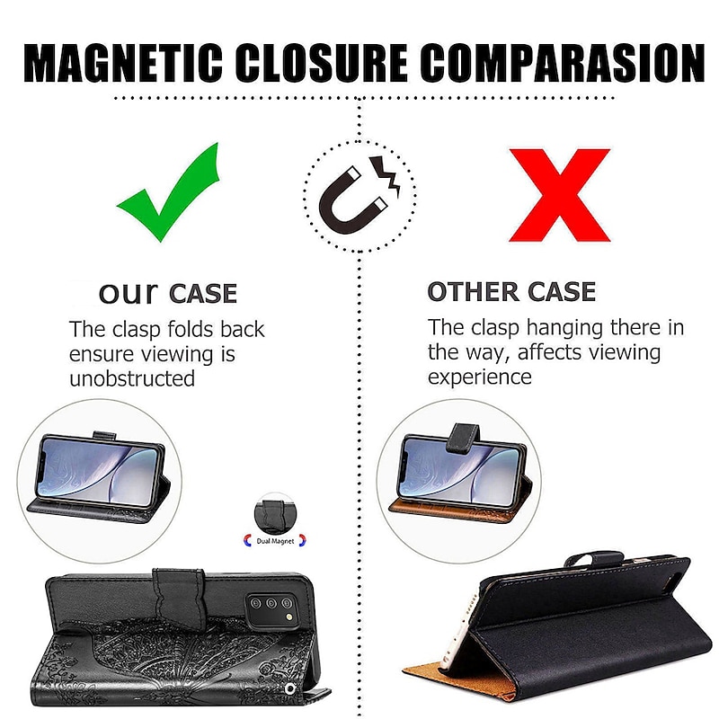 Phone Case For Samsung Galaxy S24 S23 S22 S21 FE S21 Ultra Plus A34 A54 A72 A32 A52 Wallet Case Rhinestone With Card Holder Magnetic Flip Butterfly PU Leather3