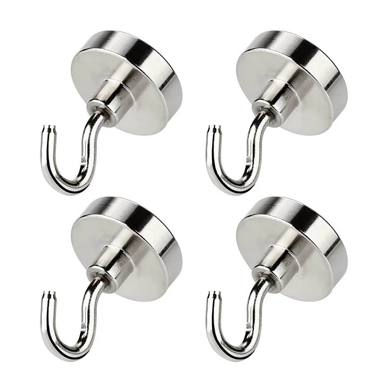 10PCS Strong Neodymium Magnetic Hook Hold Up To 12kg 5Pounds Diameter 20mm Magnets Quick Hook For Home Kitchen Workplace2