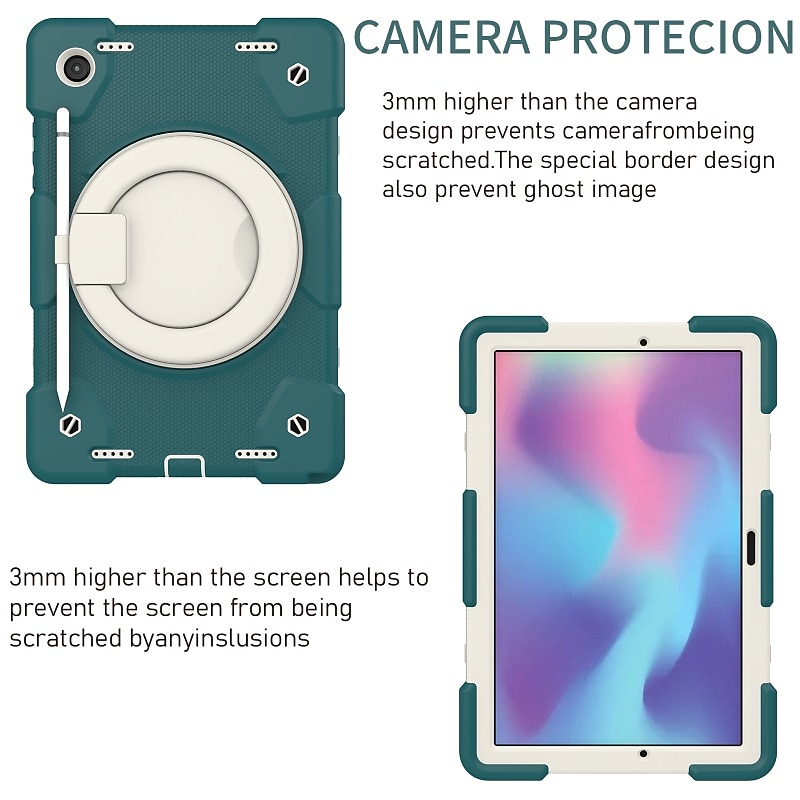 Tablet Case Cover For Samsung Galaxy Tab A8 10.5'' 2022 2021 Portable Handle with Stand Holder Armor PC Silicone For Kids4