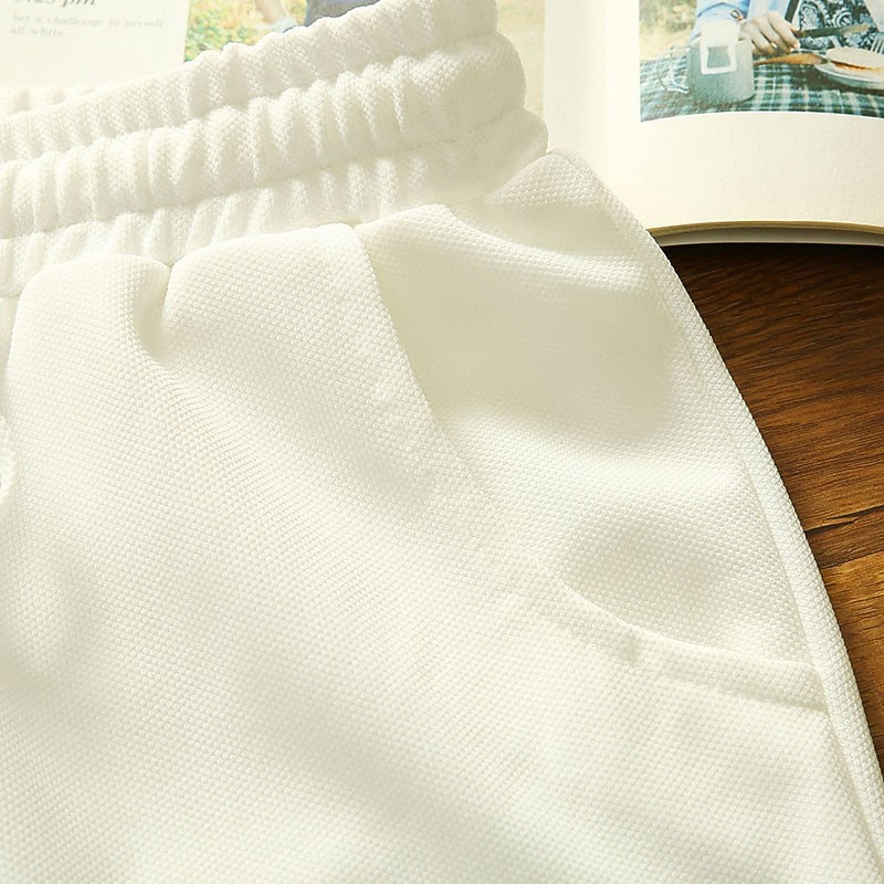 Men's Active Shorts Drawstring Pocket Elastic Drawstring Design Classic Style Fashion Streetwear Sports Outdoor Casual Daily Micro-elastic Comfort Breathable Soft Solid Color Mid Waist White Black3