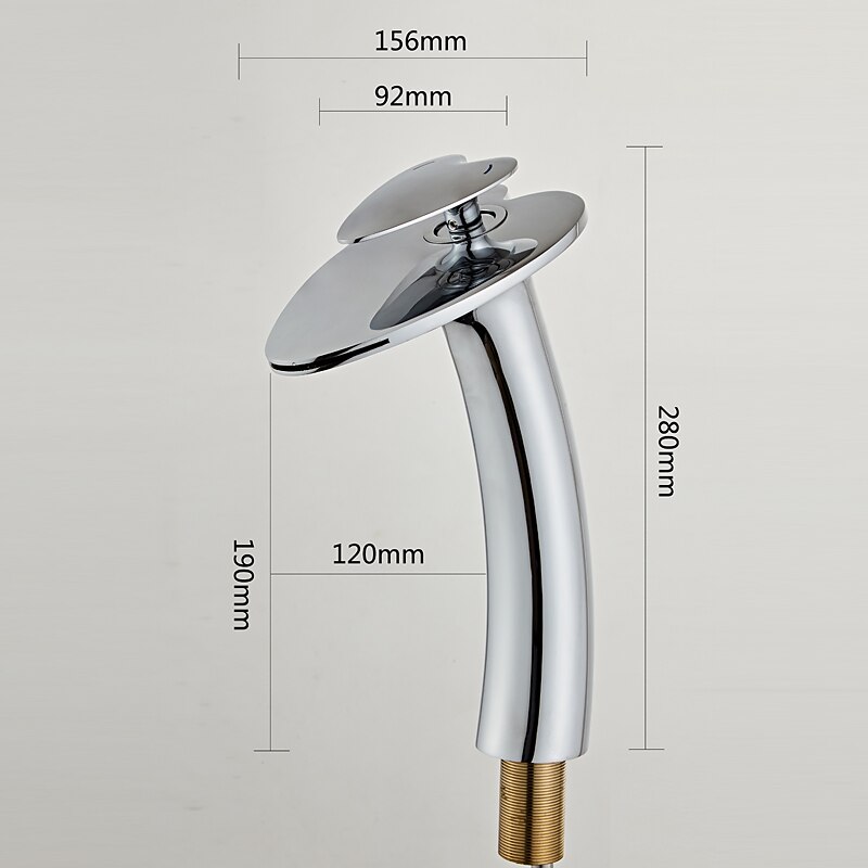 Bathroom Sink Faucet,Waterfall  Heart Shape Handle Single Handle One Hole Bath Taps with Hot and Cold Switch3