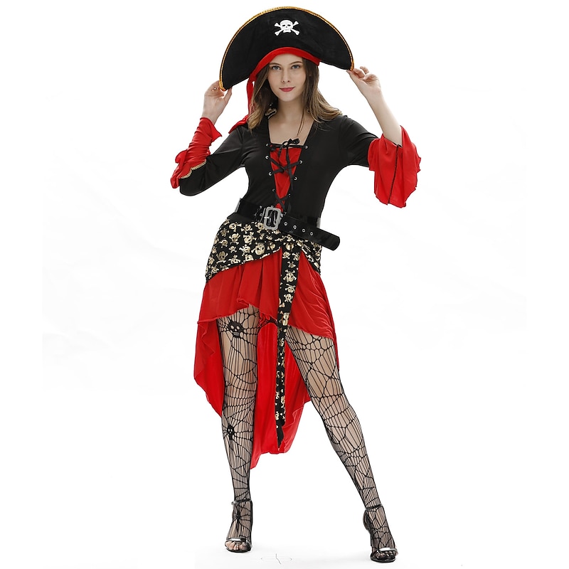 Women's Pirate Cosplay Costume Outfits For Masquerade Adults' Dress Belt Stockings3
