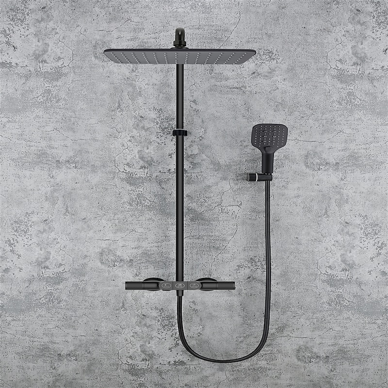 Shower Faucet,Shower System Set - Handshower Included Contemporary Chrome / Electroplated Mount Outside Ceramic Valve Bath Shower Mixer Taps3