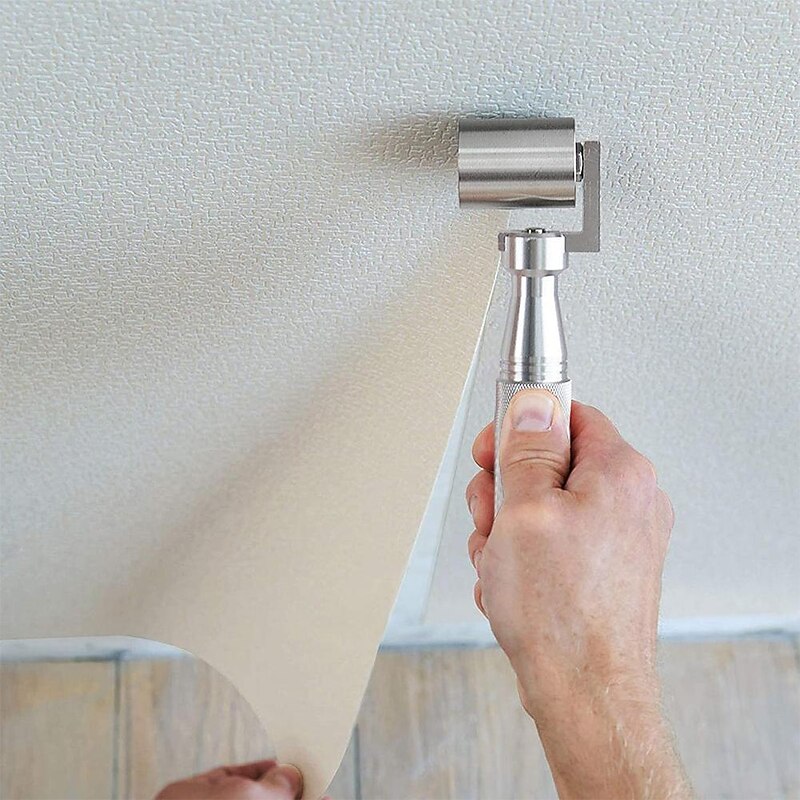 34mm Steel Wallpaper Flat Pressure Roller Apply Hand DIY Tools Platen Metal Flat Roller Wheel Bearing Tool