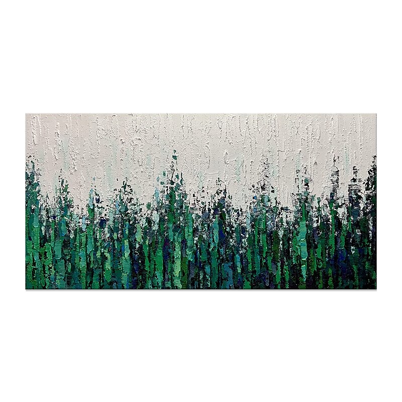Handmade Oil Painting Canvas Wall Art Decoration Modern Abstract Texture Green Landscape for Home Decor Rolled Frameless Unstretched Painting2