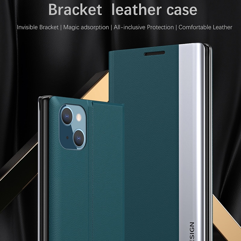 Phone Case For iPhone 17 Pro Max 17 Air 16 15 14 Pro Max Plus 13 12 Pro Max Mini Flip Cover with Stand Holder Magnetic Full Body Protective Plating PC Metal2