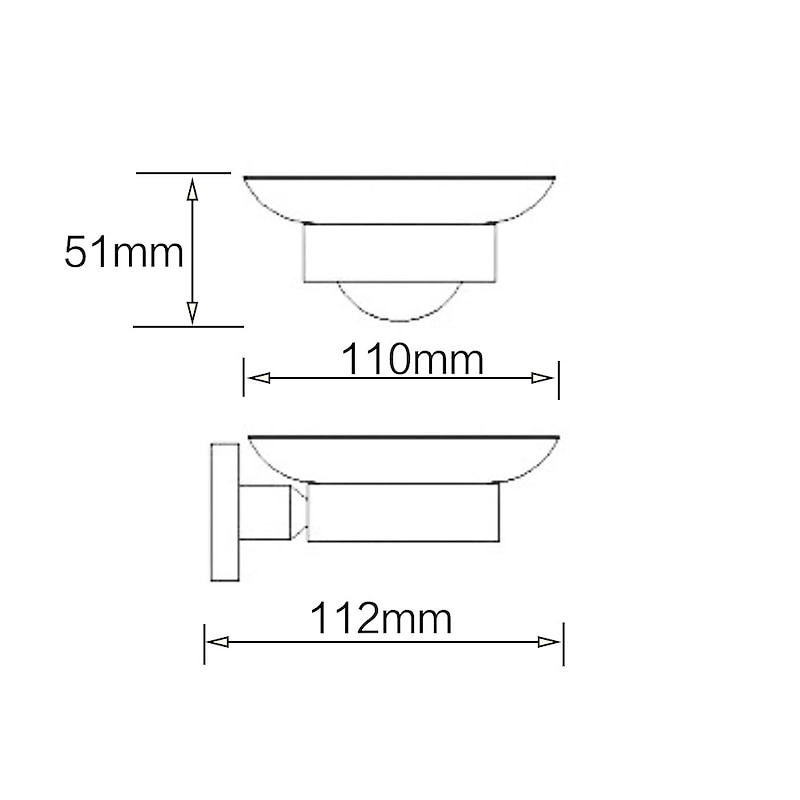 Wall Mounted Soap Holder with Glass Cup Chrome,Soap Dish for Shower Wall Chrome-Durable and Sturdy,Easy to Install-Solid Brass2